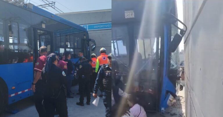 Trolebús Elevado choca contra el muro de  la estación Deportivo Santa Cruz; hay 38 lesionados