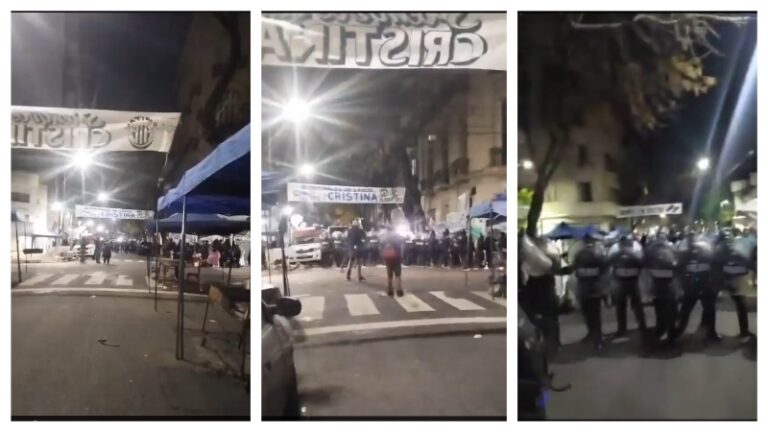 La Policía de la Ciudad desalojó el acampe en las inmediaciones de la casa de CFK