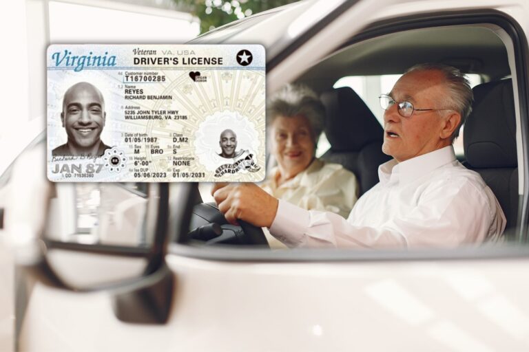 Persona sosteniendo una Driver Privilege Card de Virginia