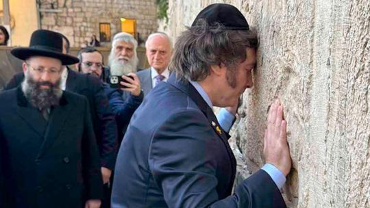 El presidente Javier Milei durante actividades en su visita oficial al Estado de Israel.