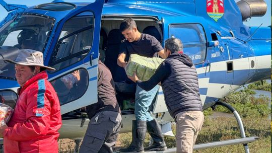 Helicóptero en operativo de asistencia en el norte de la provincia de Córdoba.