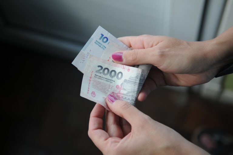 Gráfico de salarios y empleo en Argentina con tendencia descendente