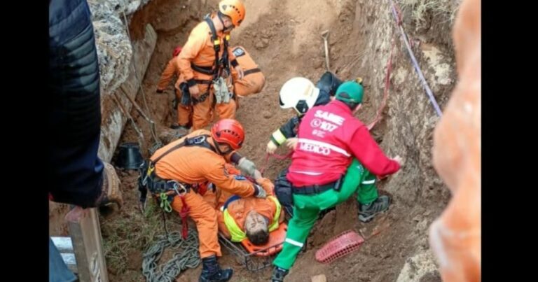 Obreros rescatados tras derrumbe en excavación cerca del puente Labruna en Núñez