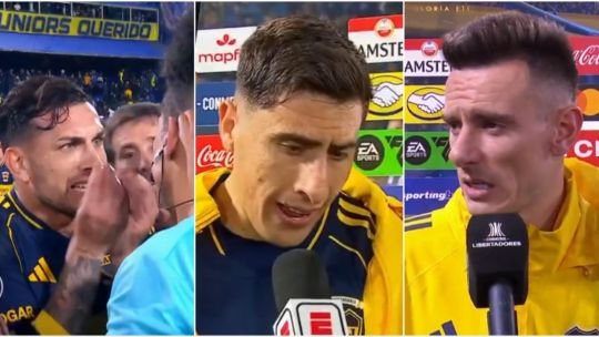 Jugadores de Boca Juniors reclamando al árbitro Jesús Valenzuela durante el partido ante Cruzeiro
