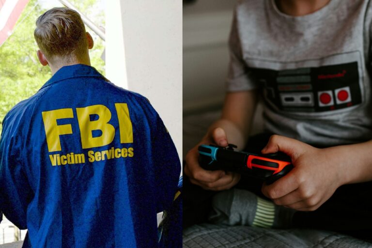 Adolescente usando un videojuego en una computadora, ilustración de alerta sobre seguridad online