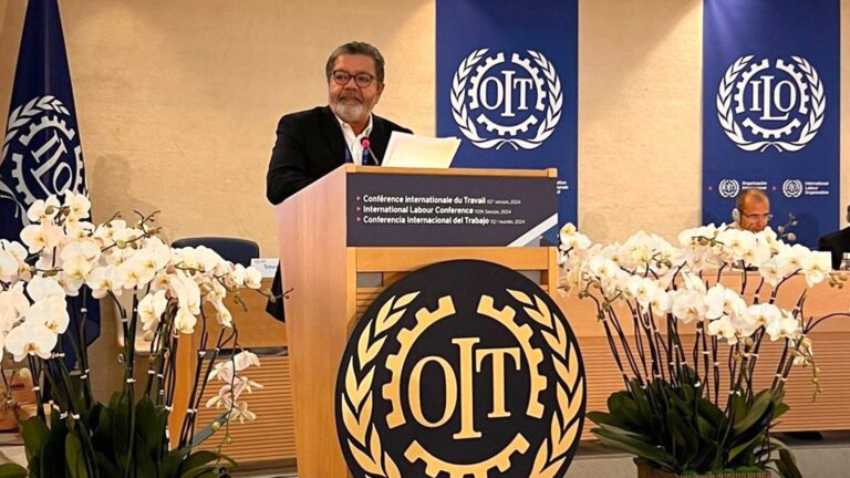 Gerardo Martínez en la Conferencia de la OIT en Ginebra