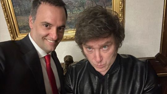 Javier Milei y Manuel Adorni en la Casa Rosada