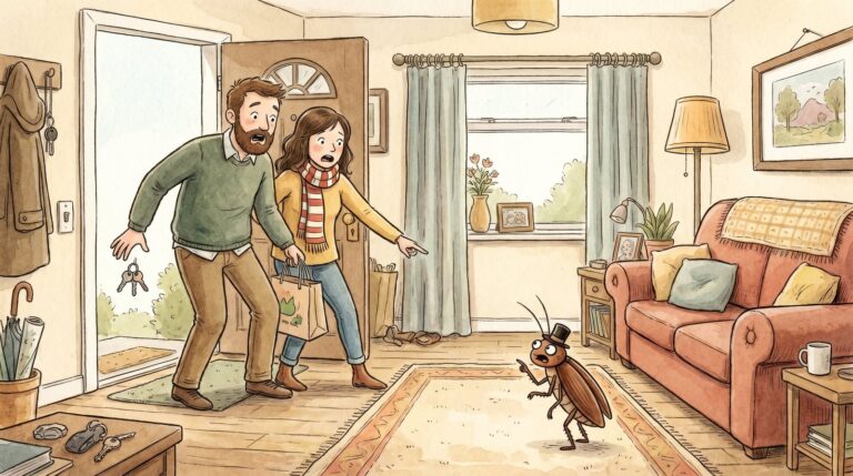 Cucaracha en una cocina