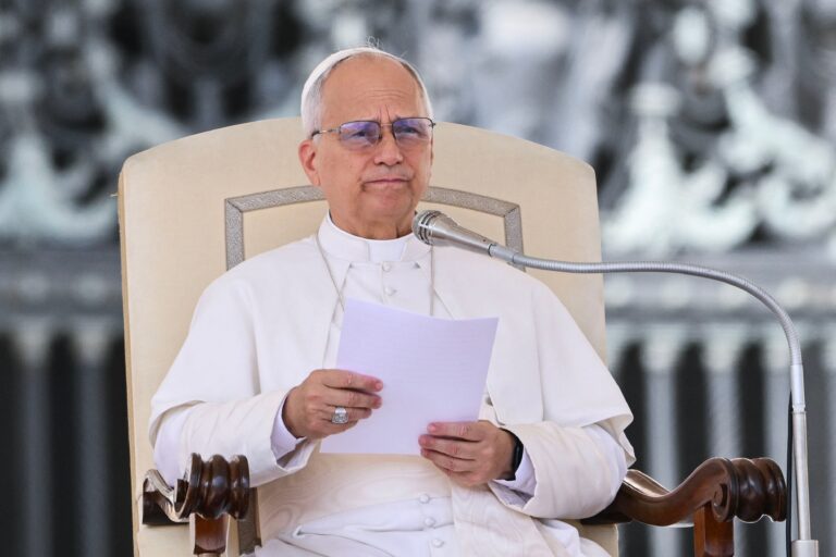 El Papa León XIV durante una audiencia en el Vaticano