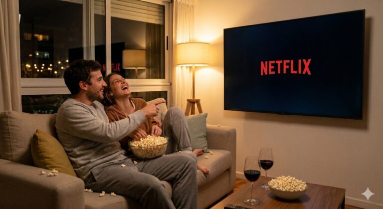 Portada de Netflix con imágenes de comedias recomendadas