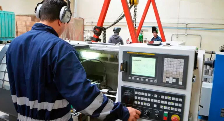 Trabajadores en una fábrica de autopartes en Argentina