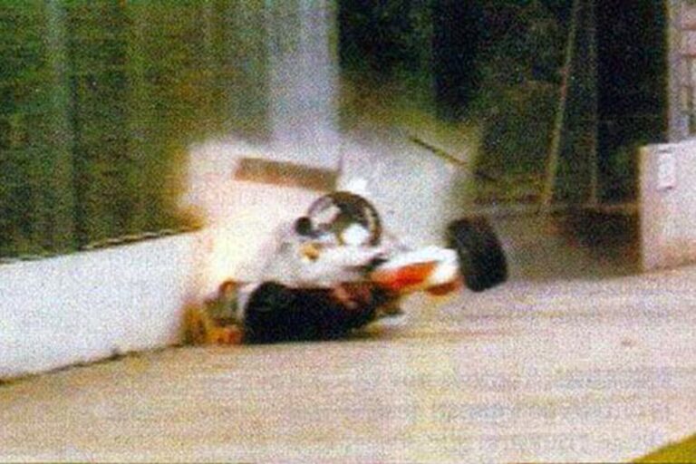 Curva Tamburello del circuito de Imola, escenario del accidente de Ayrton Senna en 1994