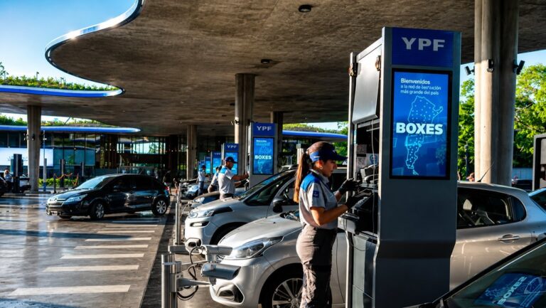 Surtidor de combustible en una estación de servicio