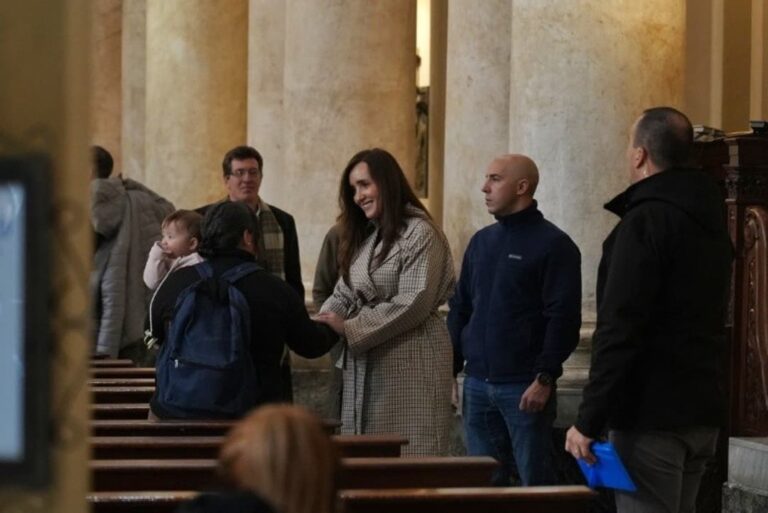Victoria Villarruel durante su visita a Rosario