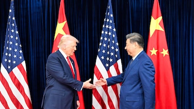 Xi Jinping y Donald Trump en reunión bilateral