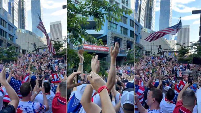 Aficionados de Estados Unidos celebrando en las calles de Seattle tras el triunfo ante Australia en el Mundial 2026