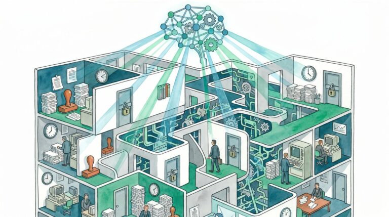 Gráfico de inteligencia artificial aplicada a estructura empresarial