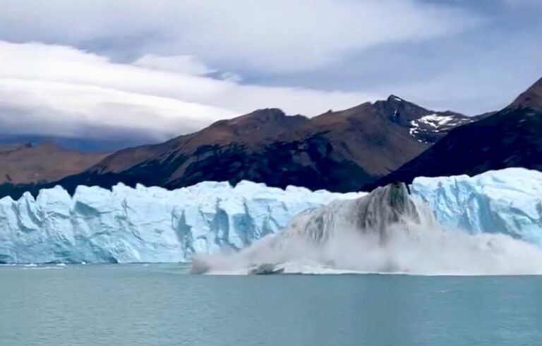 Imagen de un glaciar en la provincia de Santa Cruz