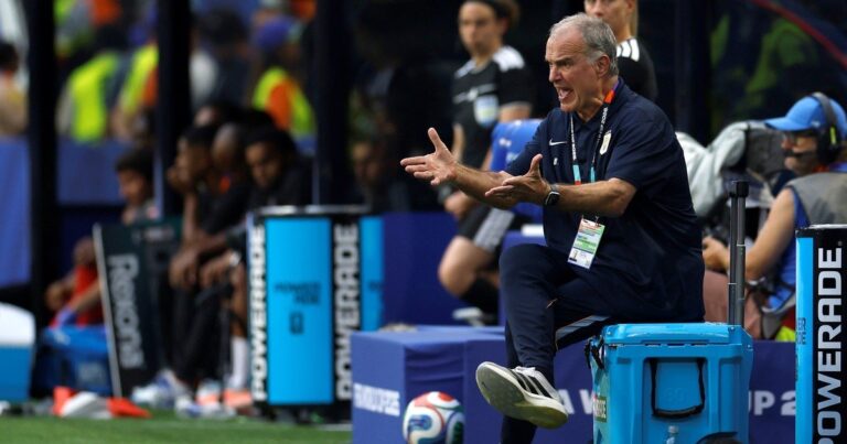 Marcelo Bielsa en conferencia de prensa tras el empate de Uruguay ante Cabo Verde en el Mundial 2026