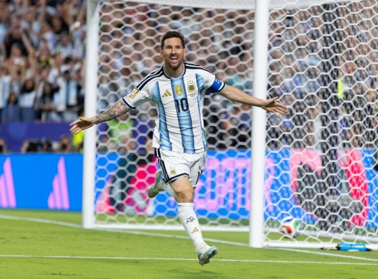 Lionel Messi celebra un gol durante el Mundial 2026