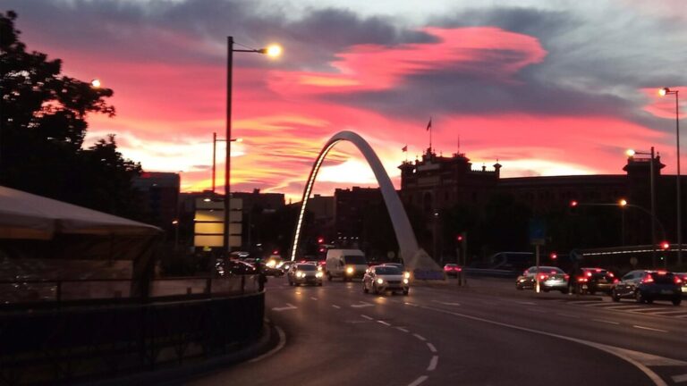 Vista de Madrid con cielo nublado