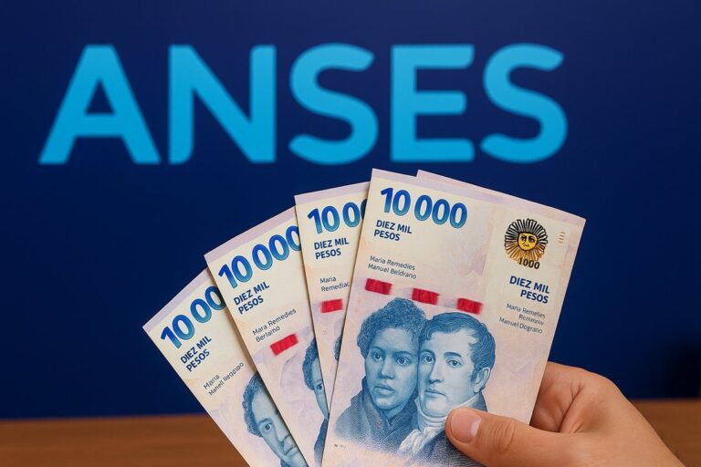 Persona con documento de identidad y dinero en mano, aludiendo a los pagos de ANSES