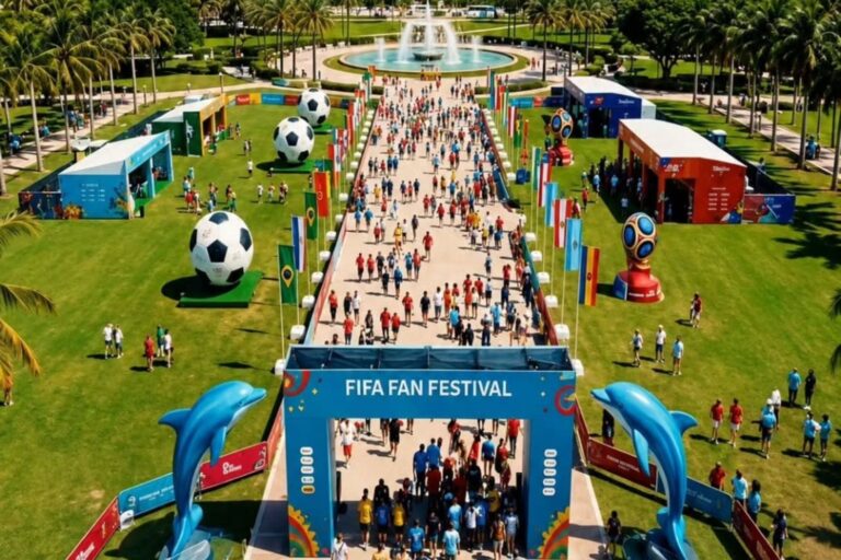 Fanáticos en el FIFA Fan Festival en Bayfront Park, Miami