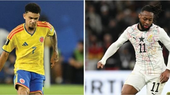 Partido de fútbol entre Colombia y Ghana en el Mundial 2026
