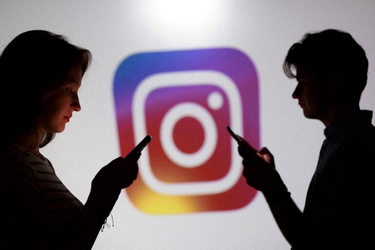 Logo de Instagram y Meta en un contexto judicial