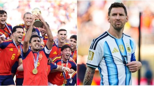 Jugadores de España celebrando el título del Mundial 2026