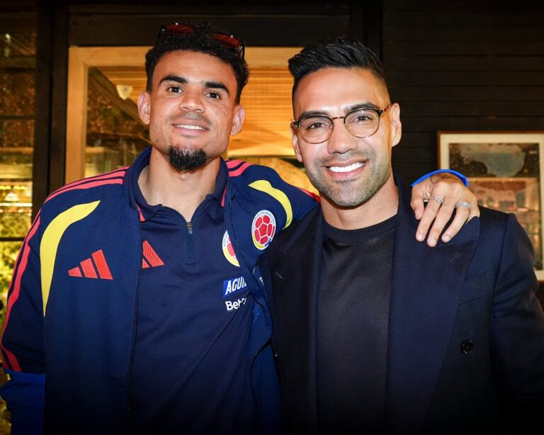 Radamel Falcao García y Luis Díaz durante la rueda de prensa en el Mundial 2026