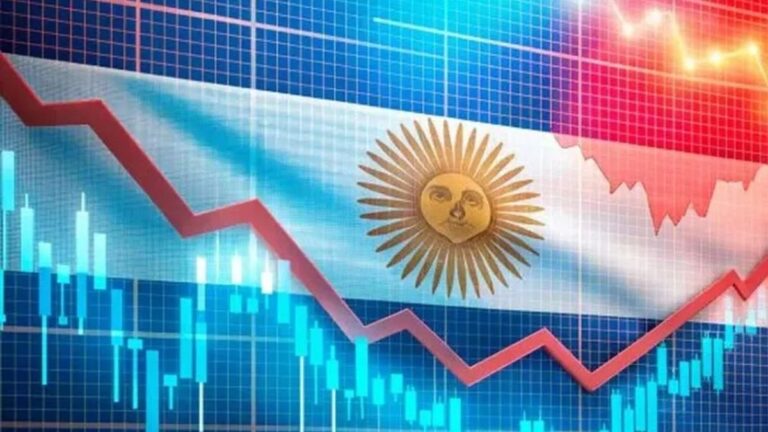 Gráfico del EMAE con tendencia a la baja