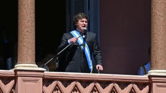 Javier Milei durante una conferencia de prensa