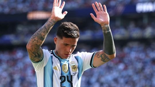 Enzo Fernández con la camiseta de la Selección Argentina durante el Mundial 2026