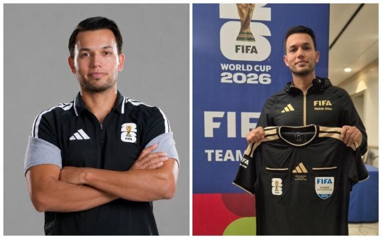 Árbitro colombiano Nicolás Gallo durante la final del Mundial 2026