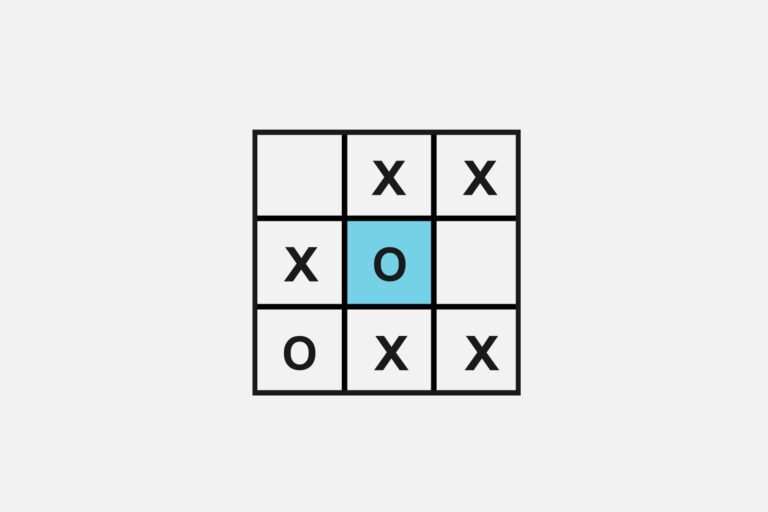 Ilustración del juego Nunca Cuatro con círculos y cruces en una grilla
