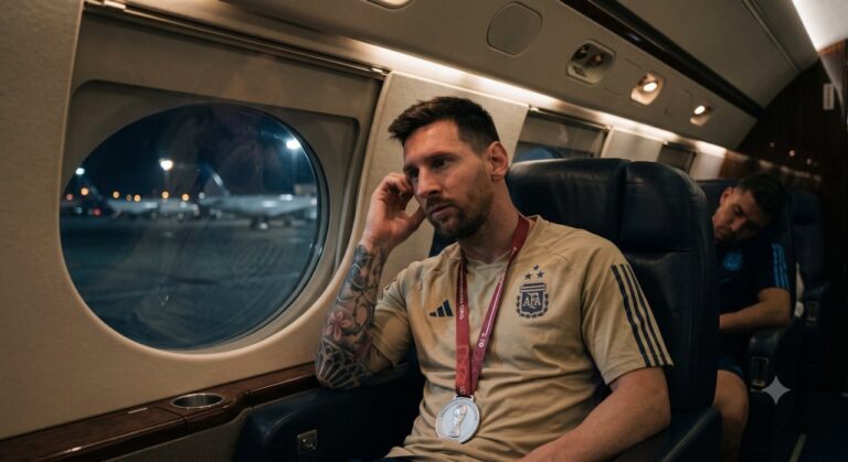 Jugadores de la Selección argentina en el estadio tras la final del Mundial 2026