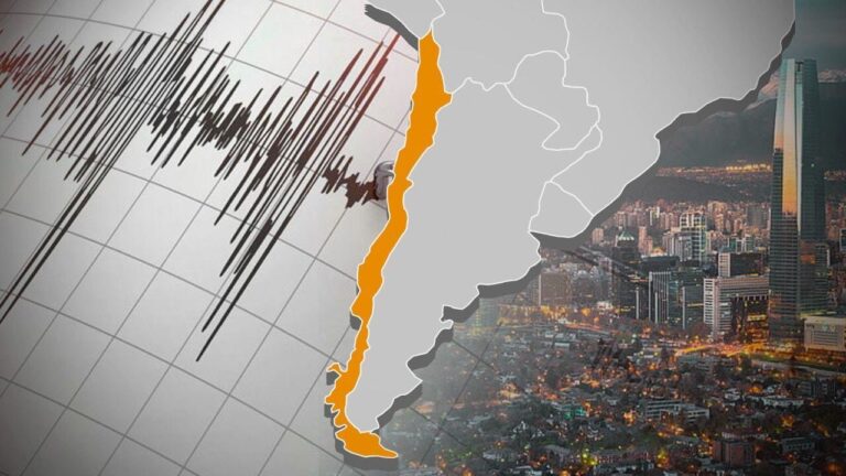 Mapa sísmico de Chile con epicentro en El Tabo