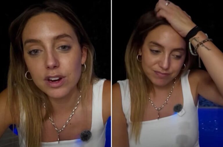 Sofía Martínez en zona mixta con Lionel Messi