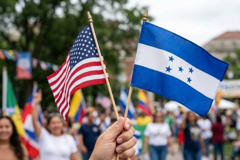 Documento de autorización de empleo (EAD) del TPS de Honduras sobre una mesa