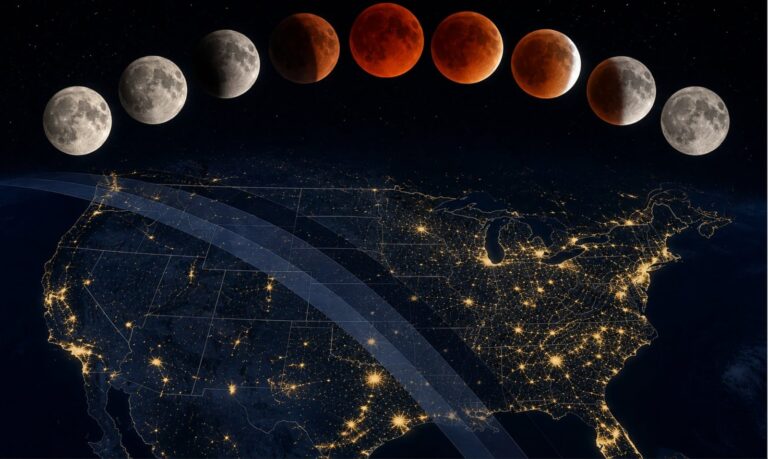 Eclipse lunar parcial visto desde Argentina