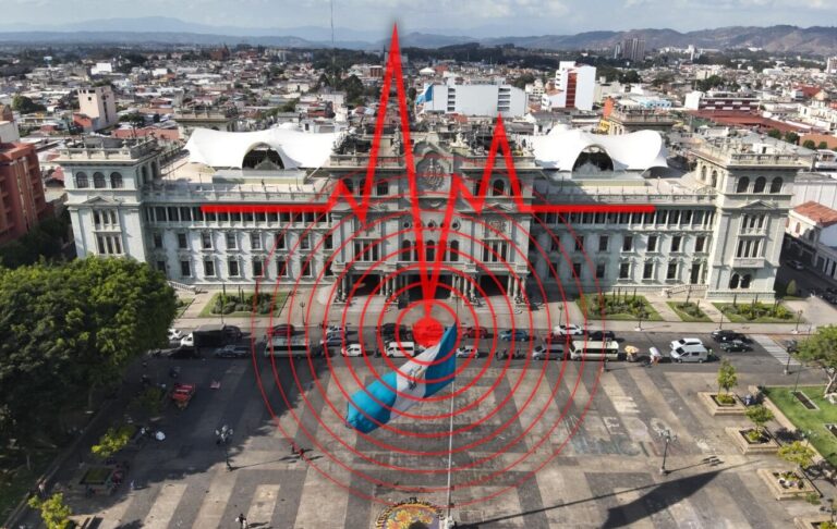 Mapa de Guatemala con estaciones sísmicas de la red nacional