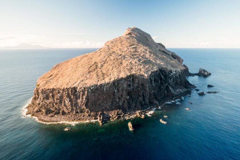 Vista de la isla Redonda con vegetación recuperada
