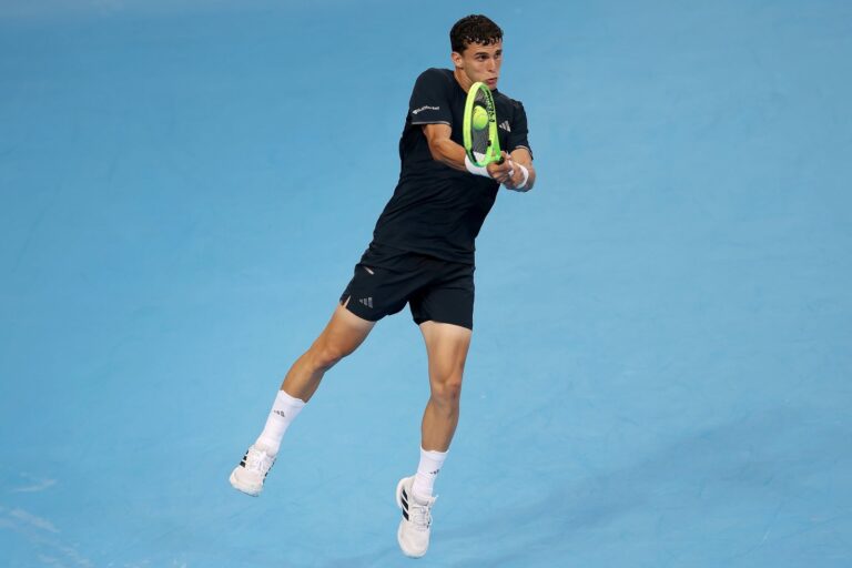 Juan Manuel Cerúndolo durante su partido contra Félix Auger-Aliassime en el Masters 1000 de Cincinnati