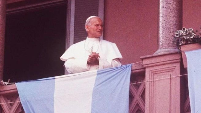 Papa Juan Pablo II durante su visita a Argentina en 1987