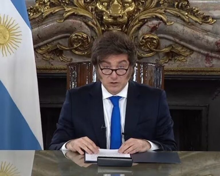 Javier Milei en un acto oficial