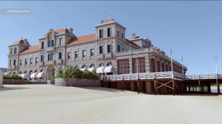 Restos del muelle del Gran Hotel Pocitos en la Playa de los Pocitos, Montevideo