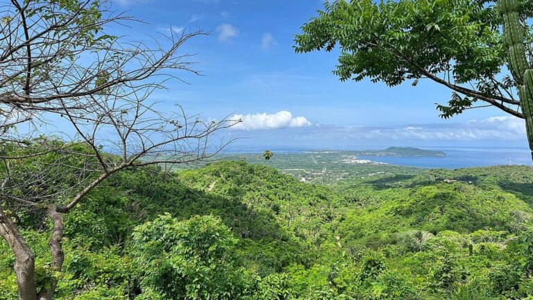 Mapa del clima en Bahía de Banderas con nubes y sol