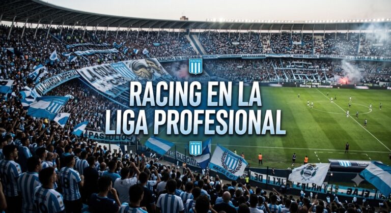 Jugadores de Racing Club durante un partido de la Liga Profesional