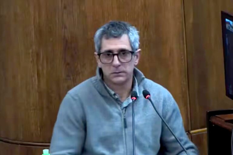 Roberto Baratta durante su declaración indagatoria en el juicio por los cuadernos de las coimas